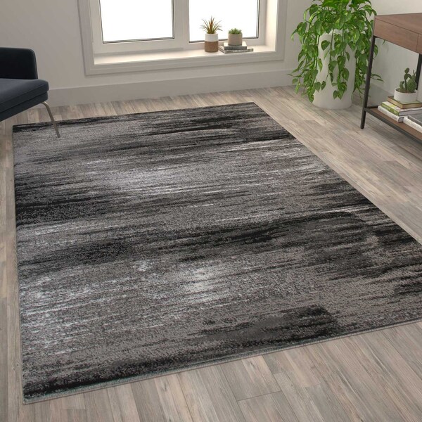 Flash Furniture Gray 8x10 Abstract Area Rug ACD-RGTRZ863-810-GY-GG - main
